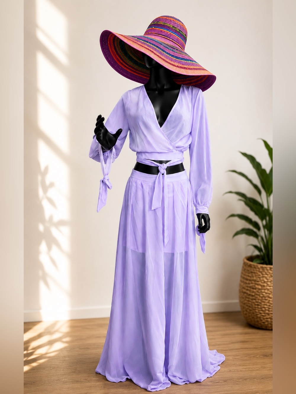 AKIRA brand Lavender Wrap Top &
Maxi Skirt Set